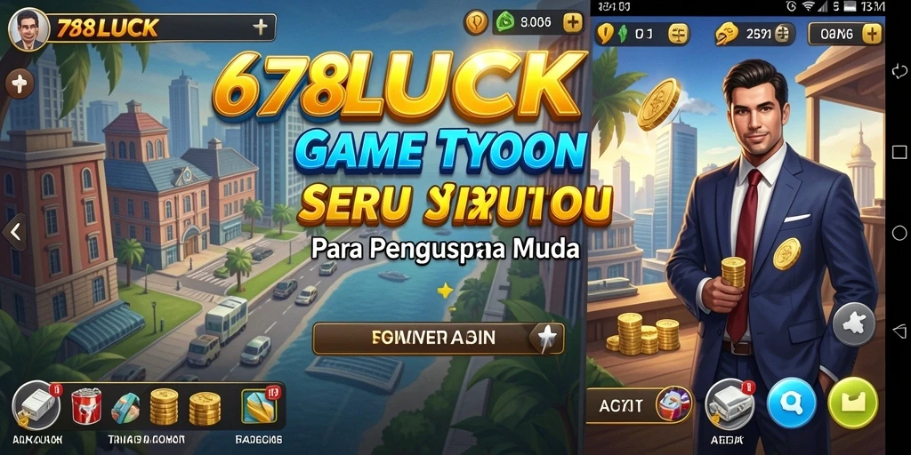 Tampilan gameplay menarik dari 678LUCK menampilkan manajemen bisnis yang dinamis.