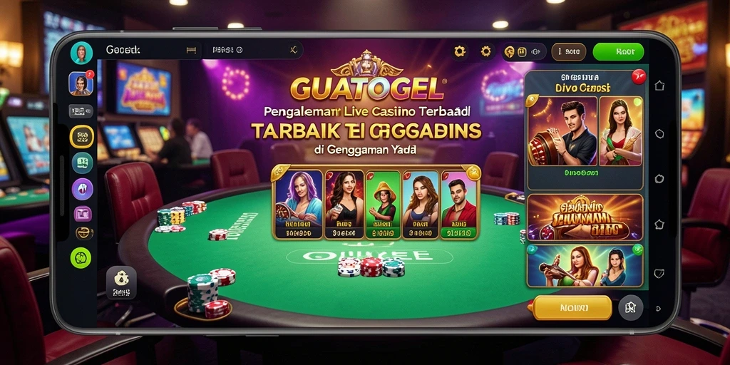 Tampilan gameplay GUATOGEL yang immersif dengan dealer langsung.