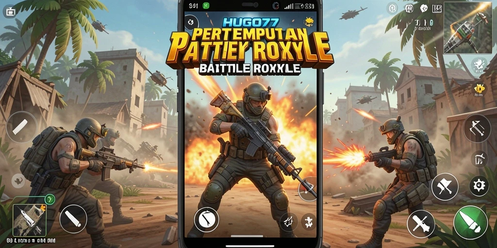 Gameplay seru HUGO77 dalam pertempuran Battle Royale.