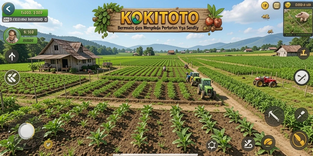 Tampilan gameplay KOKITOTO yang penuh warna dan menarik.